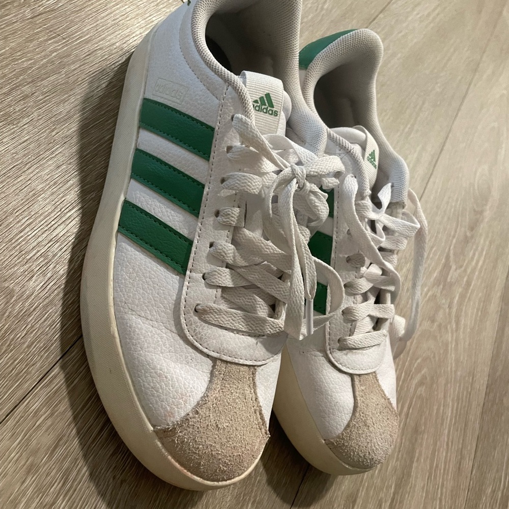 Adidas Classic White and Green Shoes